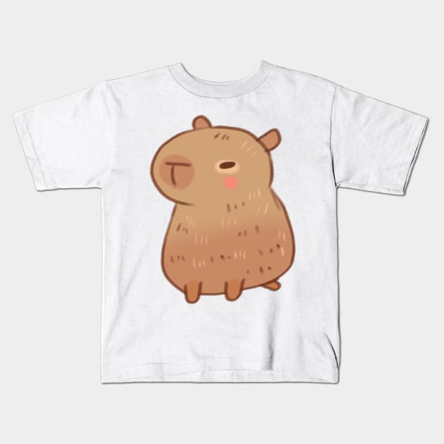 Cute Capybara illustration Kids T-Shirt by Mayarart